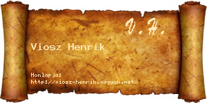 Viosz Henrik névjegykártya